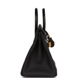 Hermes Birkin 25 Black Matte Alligator and Togo Touch Gold Hardware
