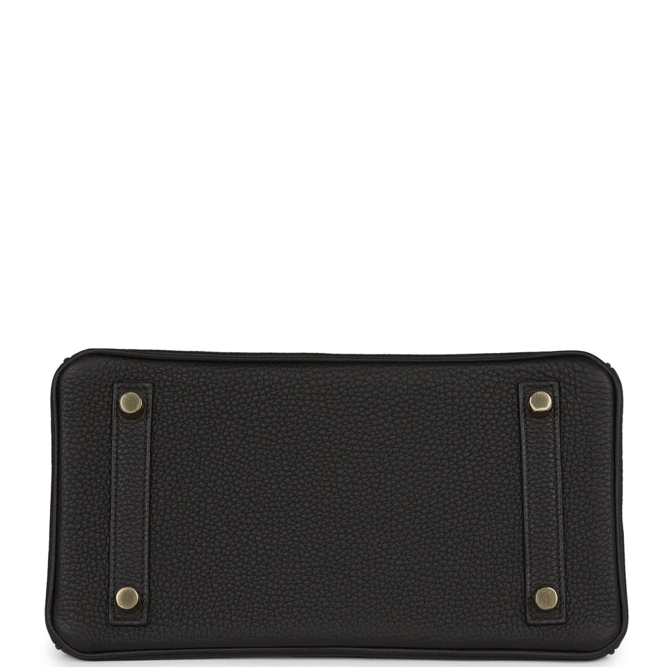 Hermes Birkin 25 Black Matte Alligator and Togo Touch Gold Hardware