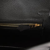 Hermes Birkin 25 Black Matte Alligator and Togo Touch Gold Hardware