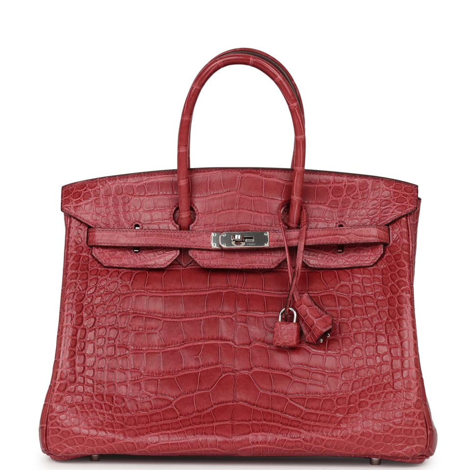 Hermes Birkin 35 Bois de Rose Matte Alligator Palladium Hardware