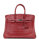 Hermes Birkin 35 Bois de Rose Matte Alligator Palladium Hardware