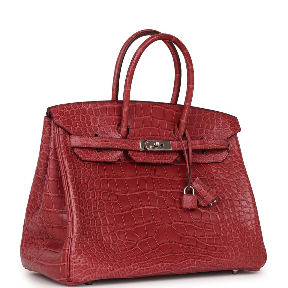 Hermes Birkin 35 Bois de Rose Matte Alligator Palladium Hardware