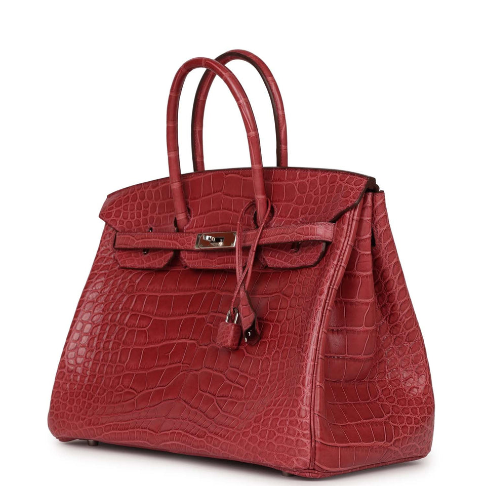 Hermes Birkin 35 Bois de Rose Matte Alligator Palladium Hardware