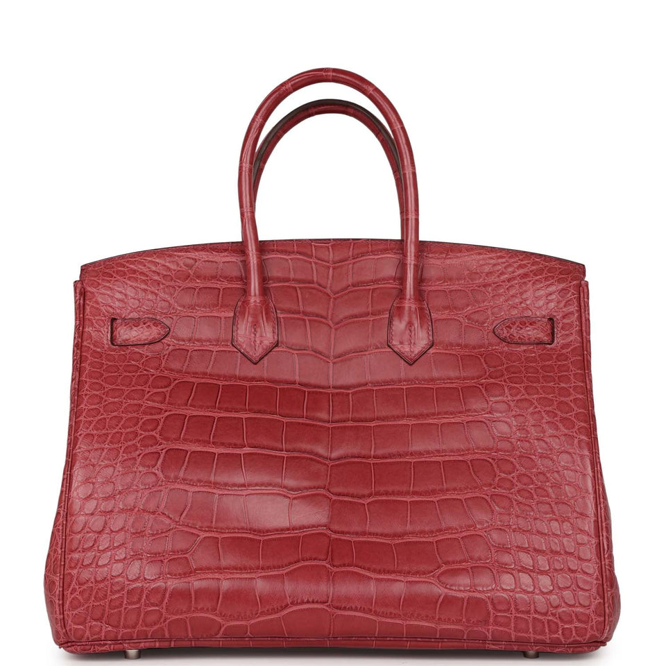 Hermes Birkin 35 Bois de Rose Matte Alligator Palladium Hardware