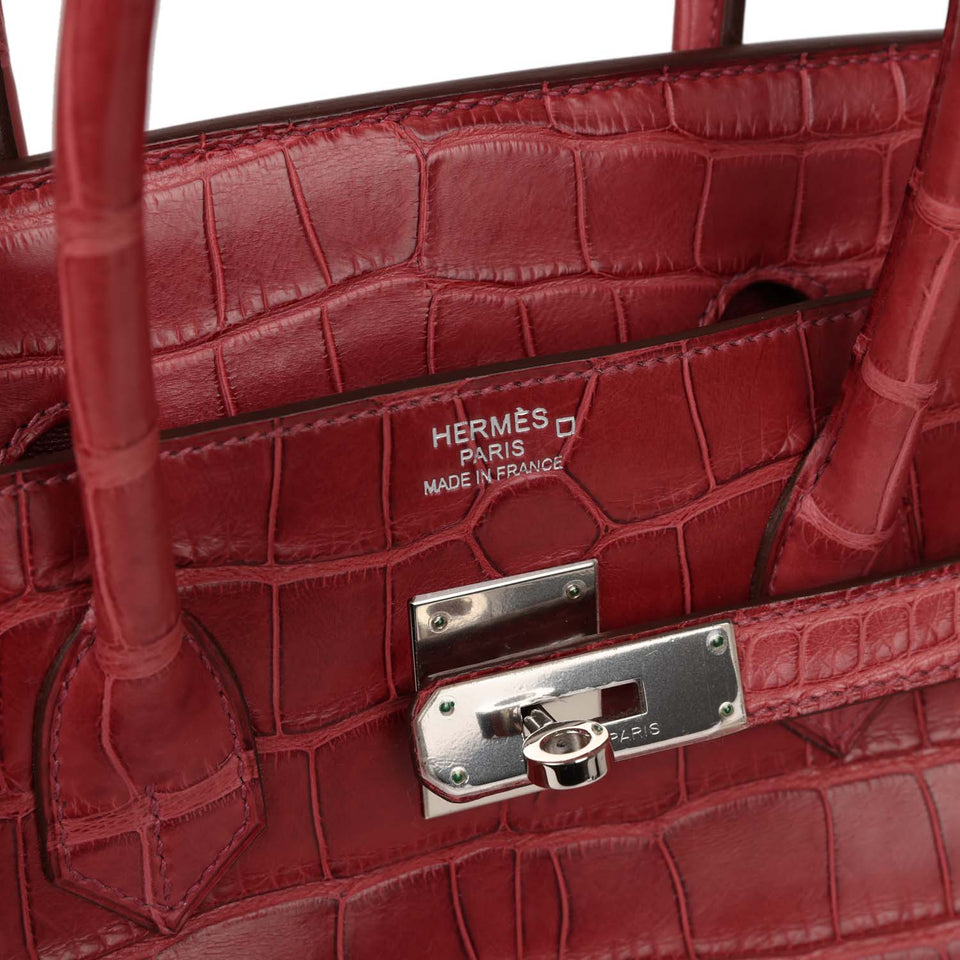 Hermes Birkin 35 Bois de Rose Matte Alligator Palladium Hardware