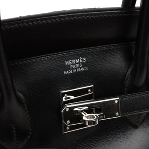 Vintage Hermes Birkin 35 Black Box Calf Palladium Hardware