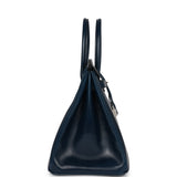 Hermes Birkin 35 Bleu De Prusse Box Calf Guilloch Palladium Hardware