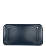 Hermes Birkin 35 Bleu De Prusse Box Calf Guilloch Palladium Hardware