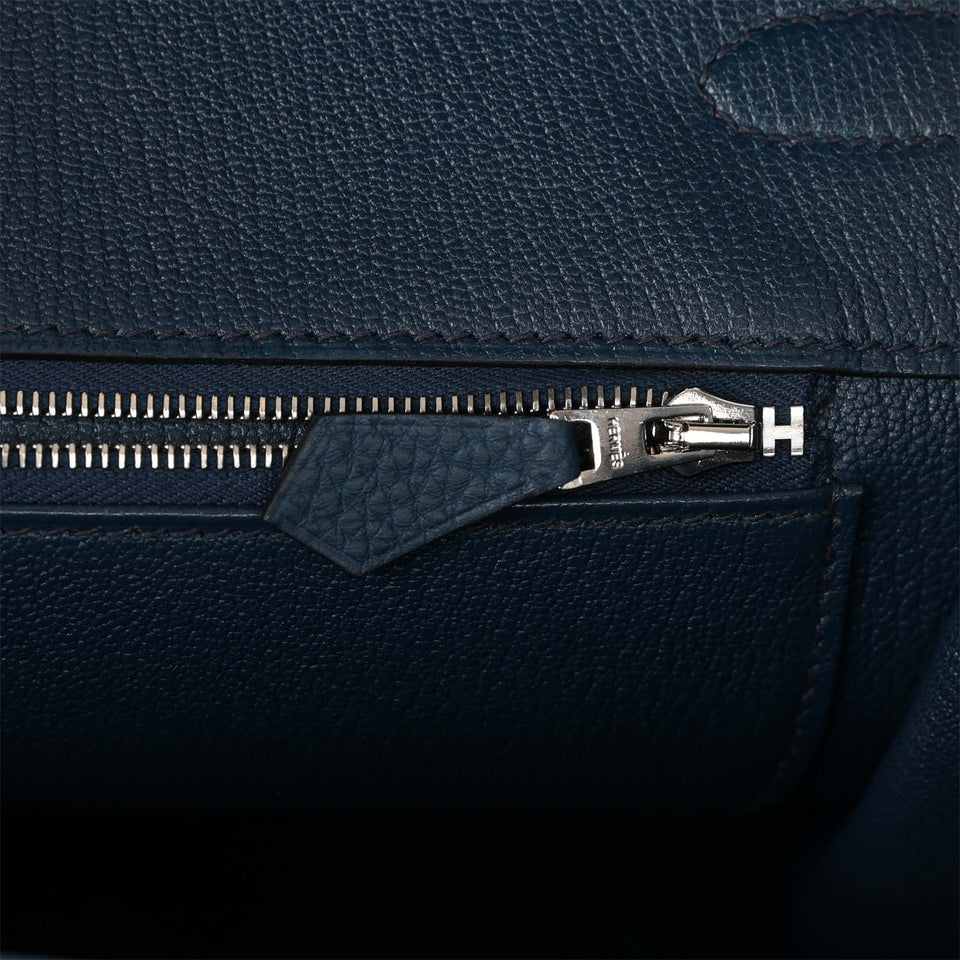Hermes Birkin 35 Bleu De Prusse Togo Palladium Hardware