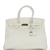 Hermes Birkin 35 White Togo Palladium Hardware