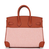 Hermes Quadrille Birkin 25 Sanguine Swift and Toile Palladium Hardware