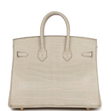 Hermes Birkin 25 Beton Matte Alligator Gold Hardware