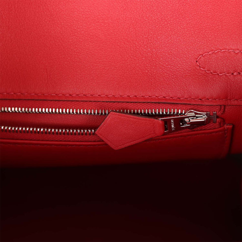 Hermes Birkin 25 Rouge Piment Swift Palladium Hardware
