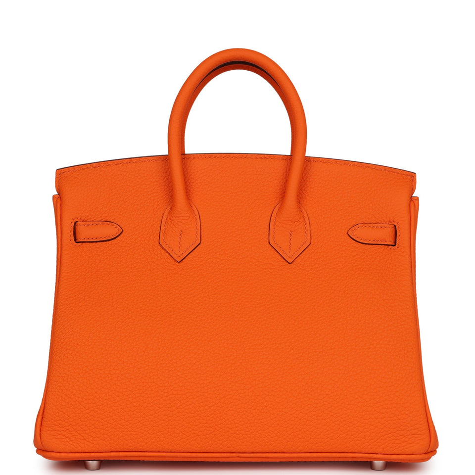 Hermes Birkin 25 Orange Minium Togo Palladium Hardware