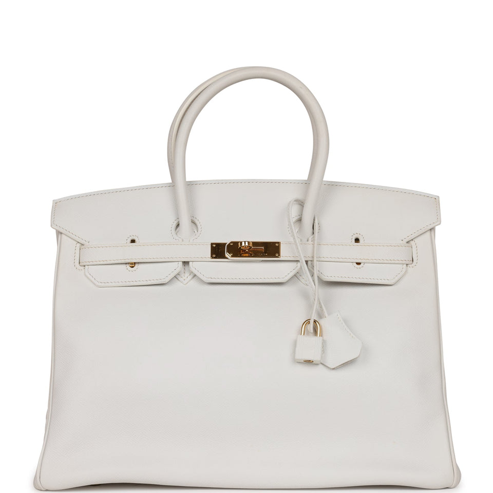 Hermes Birkin 35 White Epsom Gold Hardware