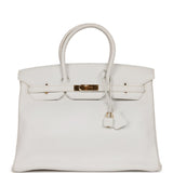 Hermes Birkin 35 White Epsom Gold Hardware