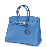 Hermes Birkin 35 Bleu Paradise Epsom Gold Hardware