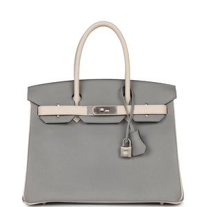 Hermes Special Order (HSS) Birkin 30 Gris Mouette and Craie Epsom Brushed Palladium Hardware