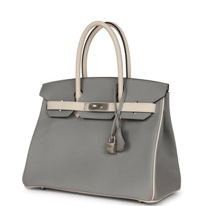 Hermes Special Order (HSS) Birkin 30 Gris Mouette and Craie Epsom Brushed Palladium Hardware