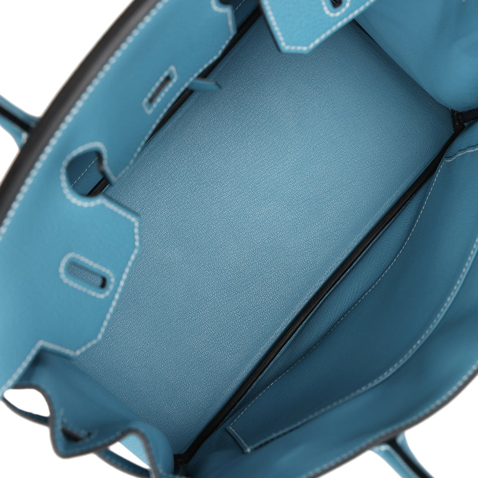 Hermes Birkin 30 Blue Jean Togo Gold Hardware