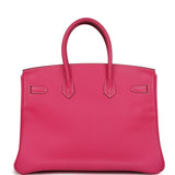 Hermes Birkin 35 Rose Tyrien Candy Epsom Palladium Hardware