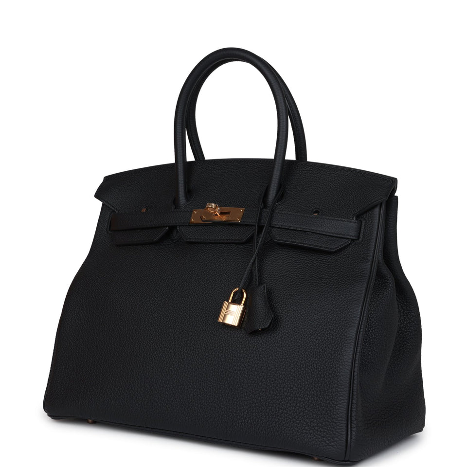 Hermes Birkin 35 Black Togo Rose Gold Hardware