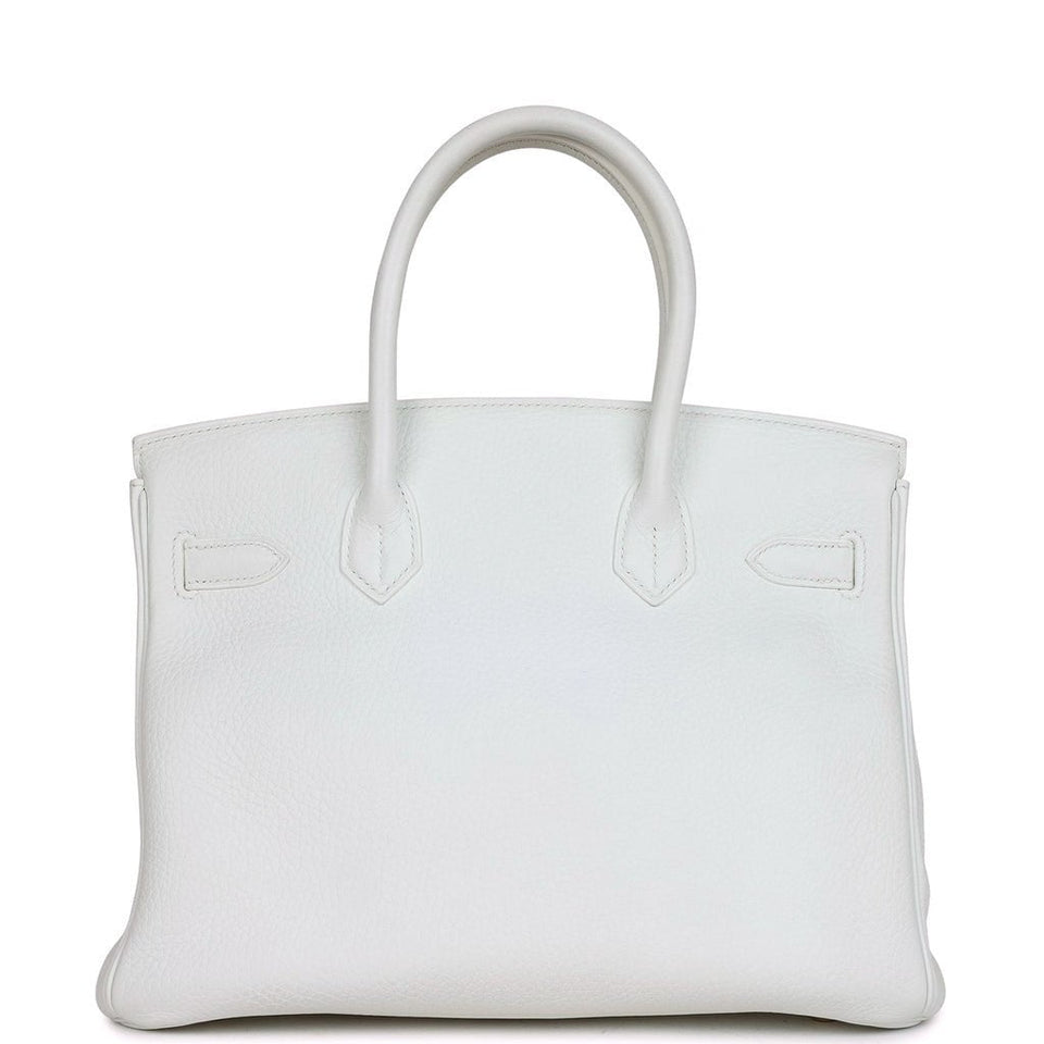 Hermes Birkin 30 White Clemence Gold Hardware