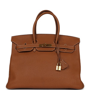 New Hermes Birkin 35 Gold Togo Gold Hardware