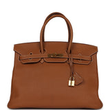 New Hermes Birkin 35 Gold Togo Gold Hardware