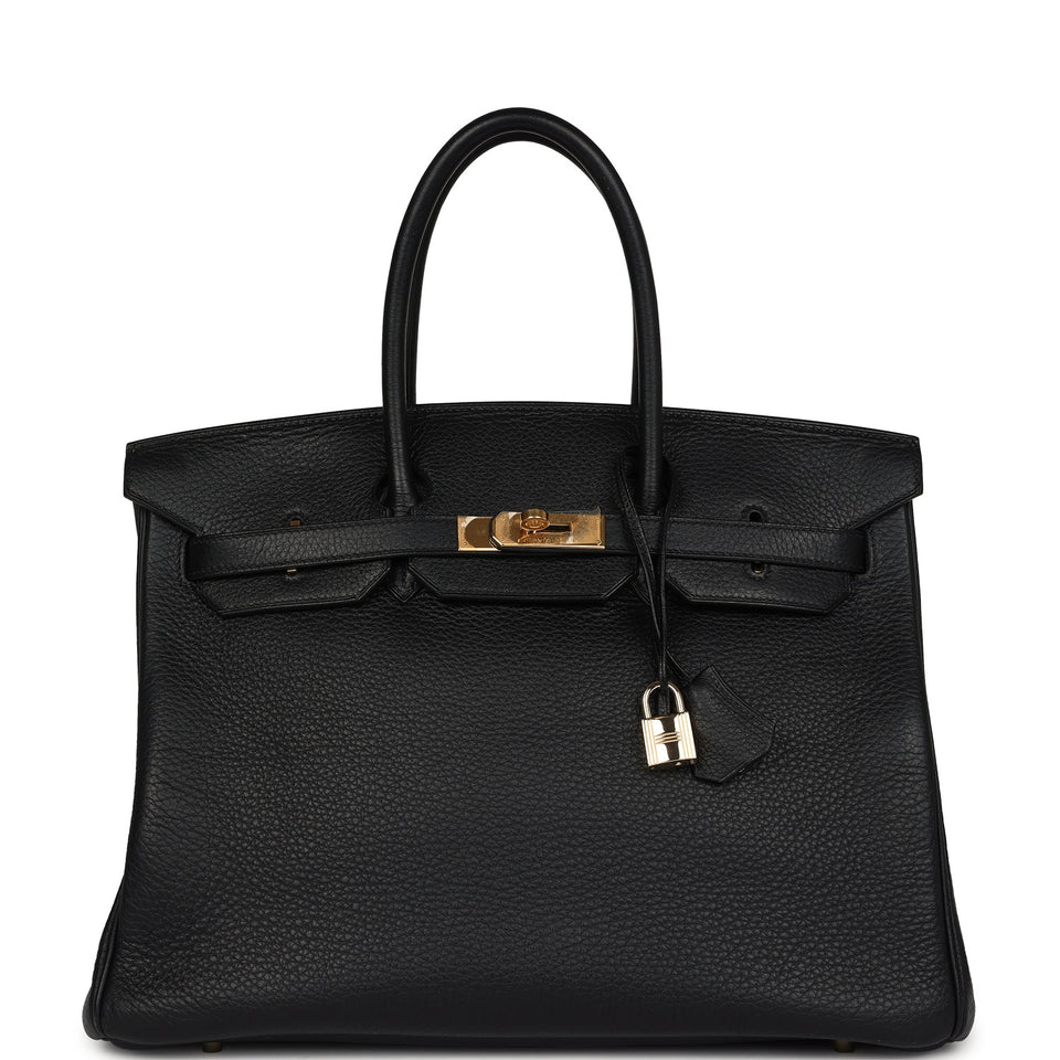 New Hermes Birkin 35 Black Togo Gold Hardware