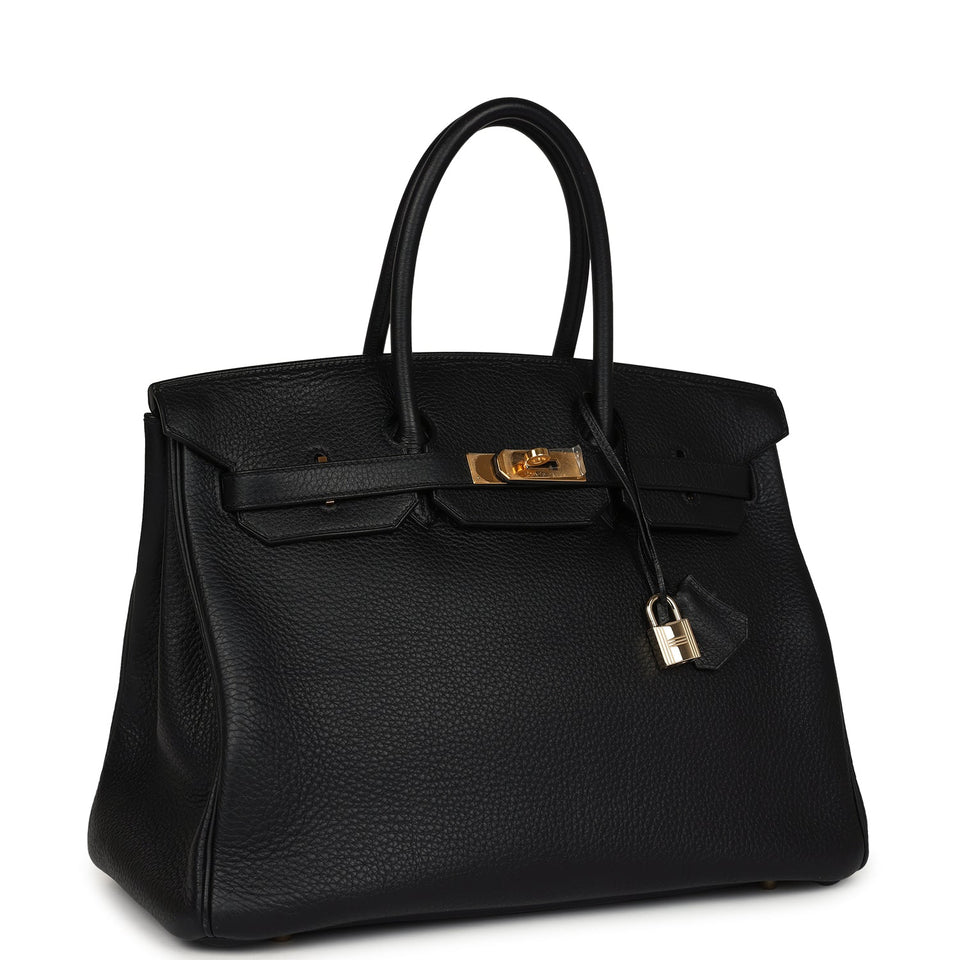 New Hermes Birkin 35 Black Togo Gold Hardware