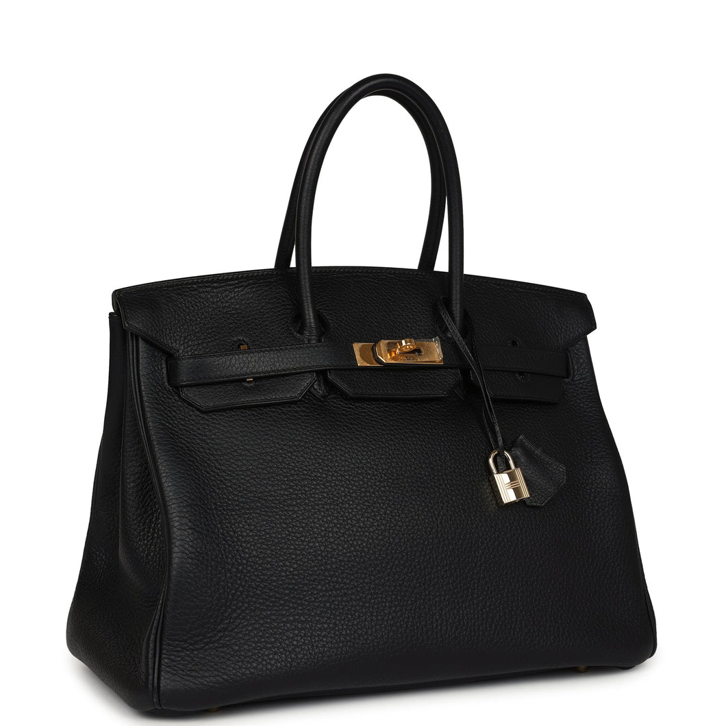 New Hermes Birkin 35 Black Togo Gold Hardware