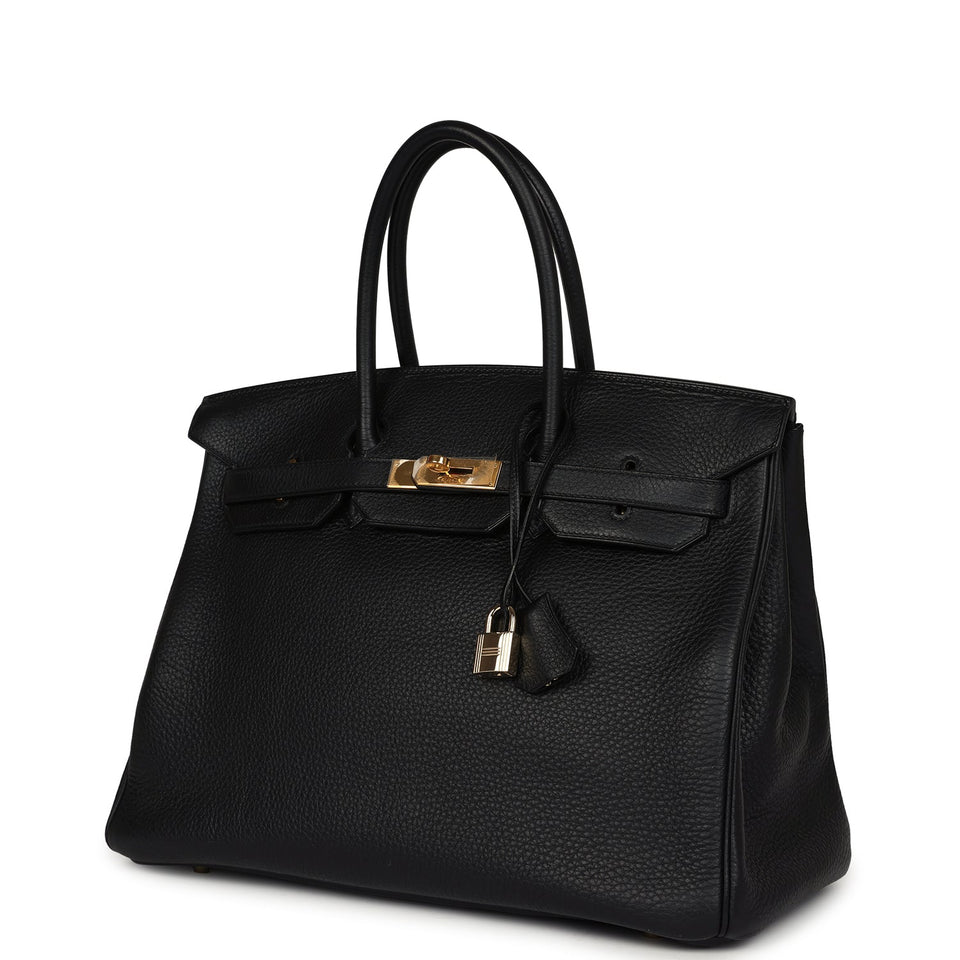 New Hermes Birkin 35 Black Togo Gold Hardware
