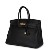 New Hermes Birkin 35 Black Togo Gold Hardware