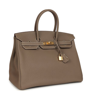 New Hermes Birkin 35 Etoupe Togo Gold Hardware