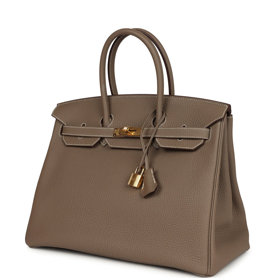 New Hermes Birkin 35 Etoupe Togo Gold Hardware
