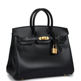 Hermes Birkin 25 Black Box Gold Hardware