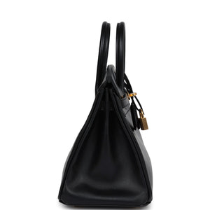 Hermes Birkin 25 Black Box Gold Hardware