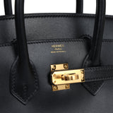 Hermes Birkin 25 Black Box Gold Hardware