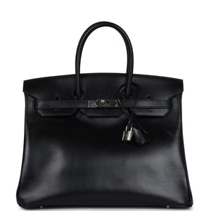 New Hermes Birkin 35 Black Box Palladium Hardware
