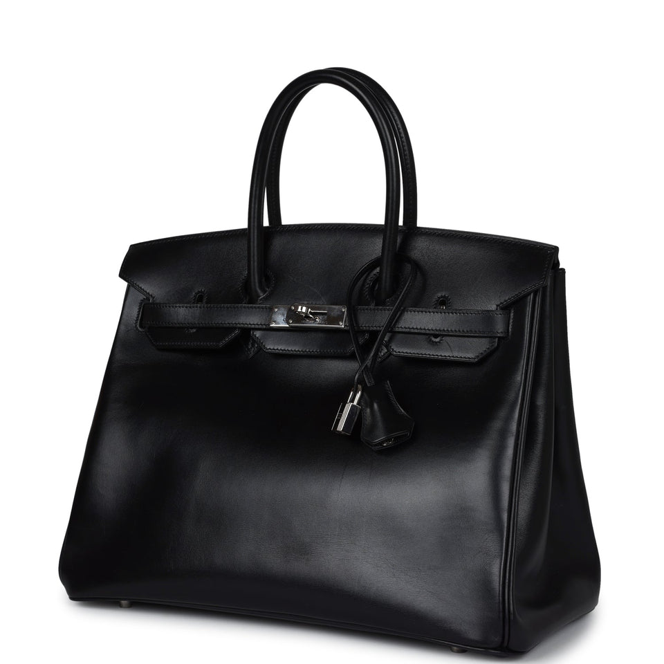 New Hermes Birkin 35 Black Box Palladium Hardware