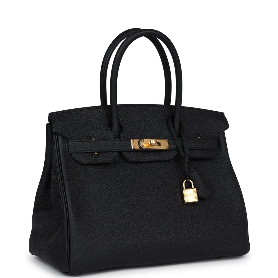 Hermes Birkin 30 Black Togo Gold Hardware