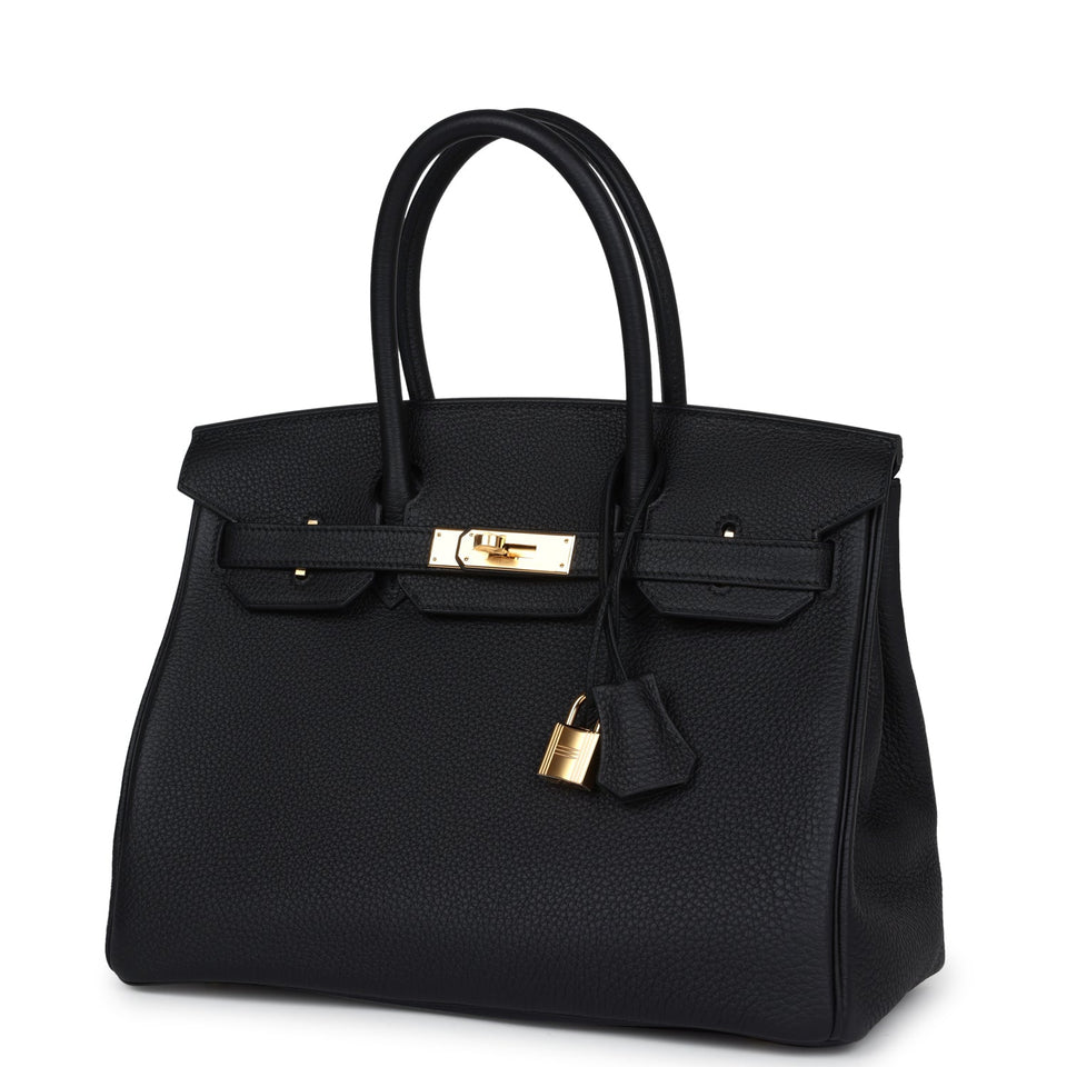 Hermes Birkin 30 Black Togo Gold Hardware
