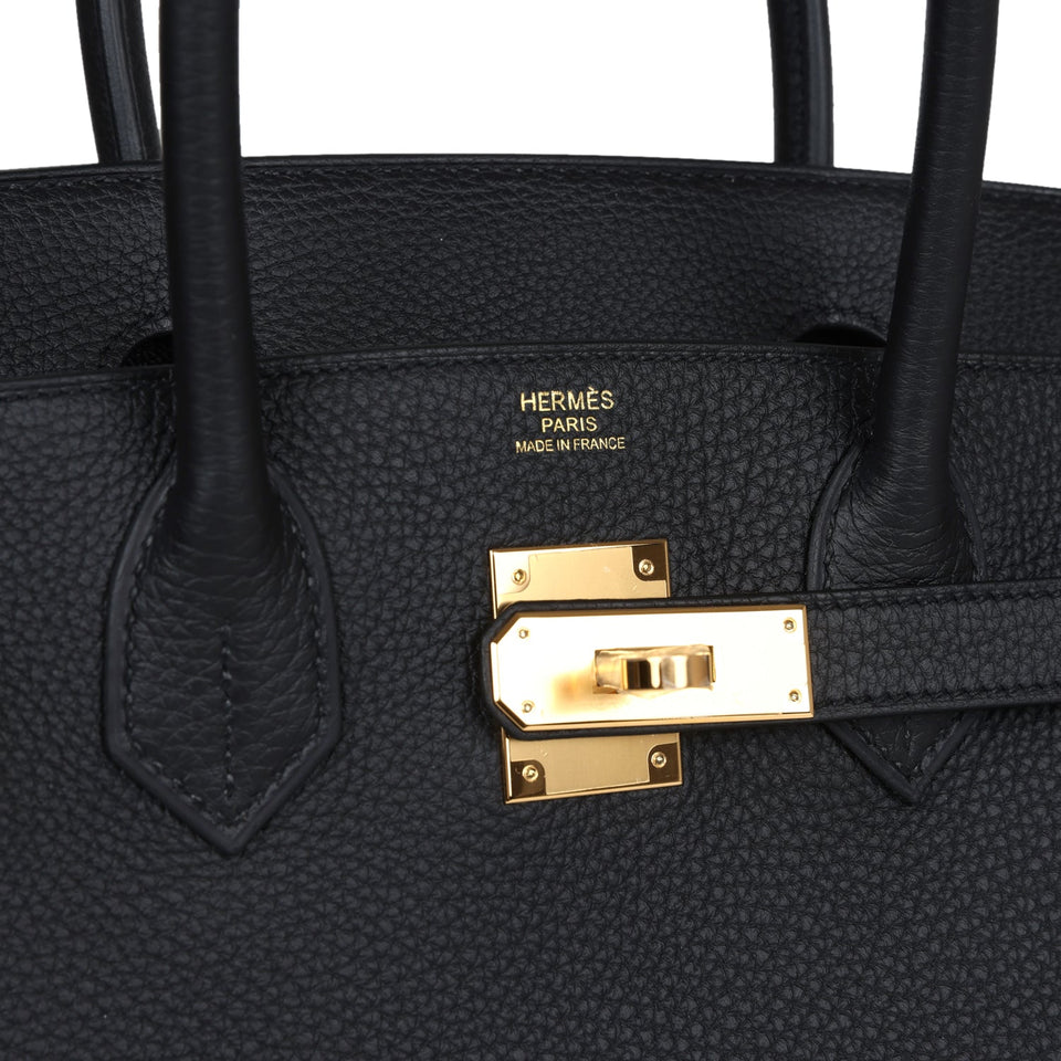 Hermes Birkin 30 Black Togo Gold Hardware