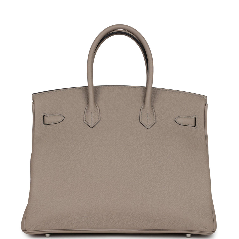 Hermes Birkin 35 Gris Tourterelle Togo Palladium Hardware