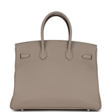 Hermes Birkin 35 Gris Tourterelle Togo Palladium Hardware