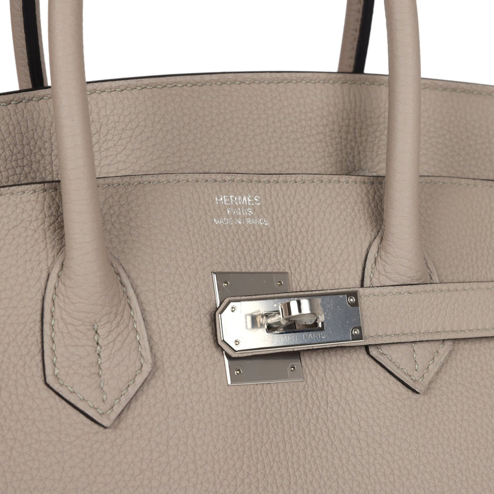Hermes Birkin 35 Gris Tourterelle Togo Palladium Hardware
