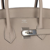 Hermes Birkin 35 Gris Tourterelle Togo Palladium Hardware