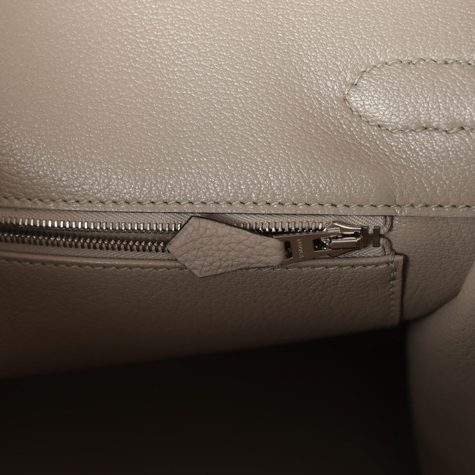Hermes Birkin 35 Gris Tourterelle Togo Palladium Hardware