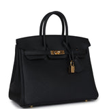 New Hermes Birkin 25 Black Togo Gold Hardware